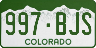 CO license plate 997BJS