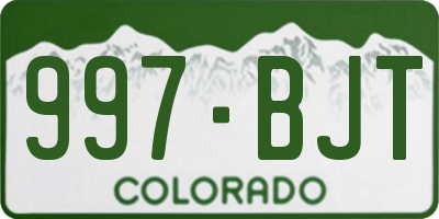 CO license plate 997BJT