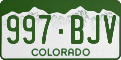 CO license plate 997BJV