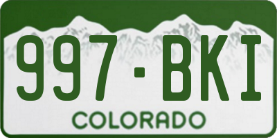 CO license plate 997BKI