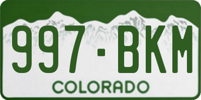 CO license plate 997BKM