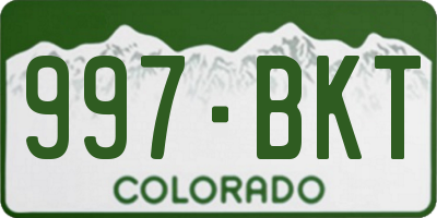 CO license plate 997BKT