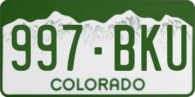 CO license plate 997BKU