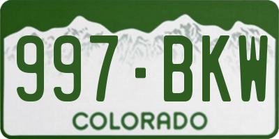 CO license plate 997BKW