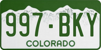 CO license plate 997BKY