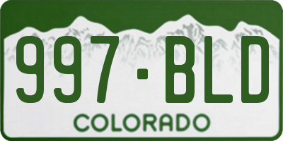 CO license plate 997BLD