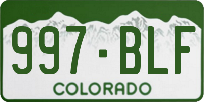 CO license plate 997BLF