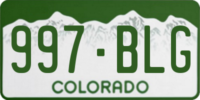 CO license plate 997BLG