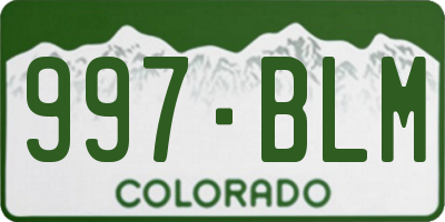 CO license plate 997BLM