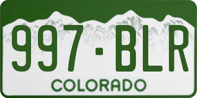 CO license plate 997BLR