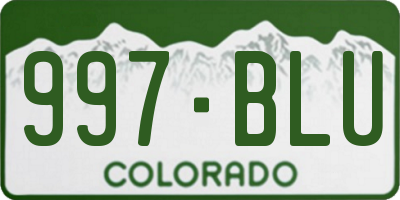 CO license plate 997BLU
