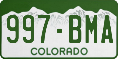 CO license plate 997BMA