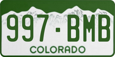 CO license plate 997BMB