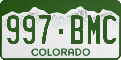 CO license plate 997BMC