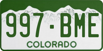 CO license plate 997BME