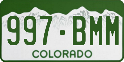 CO license plate 997BMM