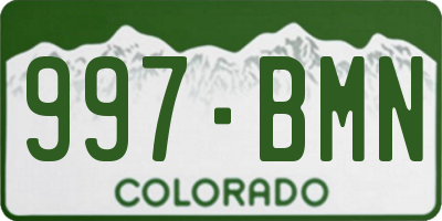 CO license plate 997BMN