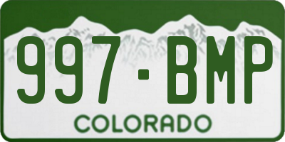 CO license plate 997BMP