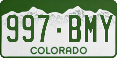CO license plate 997BMY