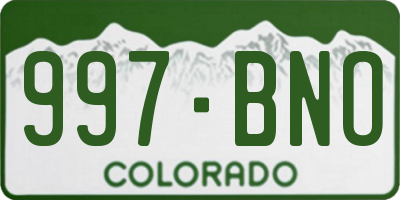 CO license plate 997BNO