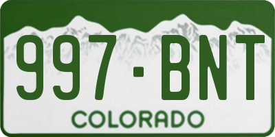 CO license plate 997BNT