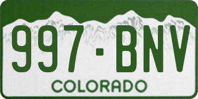 CO license plate 997BNV