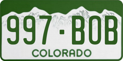 CO license plate 997BOB