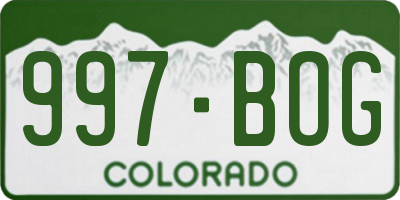 CO license plate 997BOG