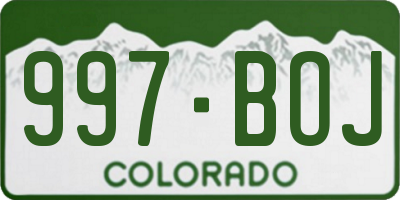 CO license plate 997BOJ