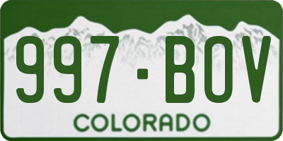 CO license plate 997BOV