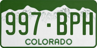 CO license plate 997BPH