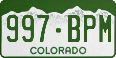 CO license plate 997BPM