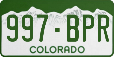 CO license plate 997BPR