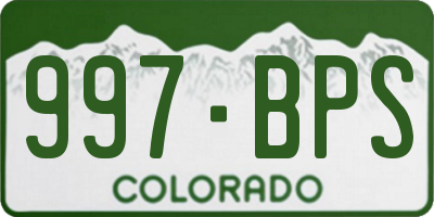 CO license plate 997BPS
