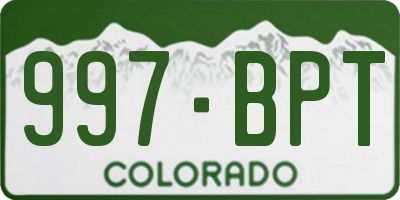 CO license plate 997BPT