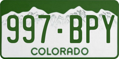 CO license plate 997BPY