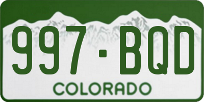 CO license plate 997BQD