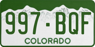CO license plate 997BQF