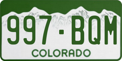 CO license plate 997BQM