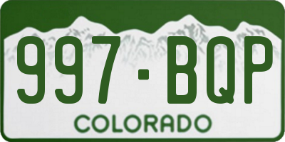 CO license plate 997BQP