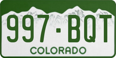 CO license plate 997BQT
