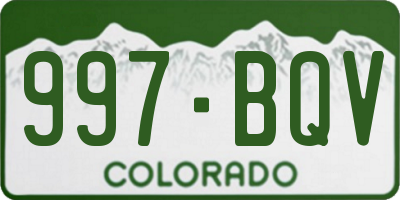 CO license plate 997BQV
