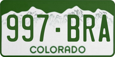 CO license plate 997BRA