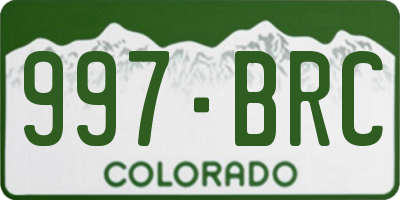 CO license plate 997BRC
