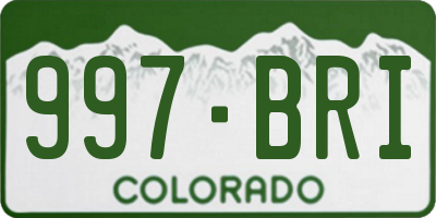 CO license plate 997BRI
