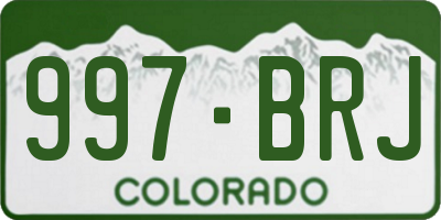 CO license plate 997BRJ