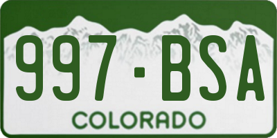 CO license plate 997BSA