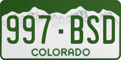CO license plate 997BSD