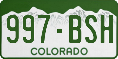 CO license plate 997BSH