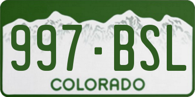 CO license plate 997BSL